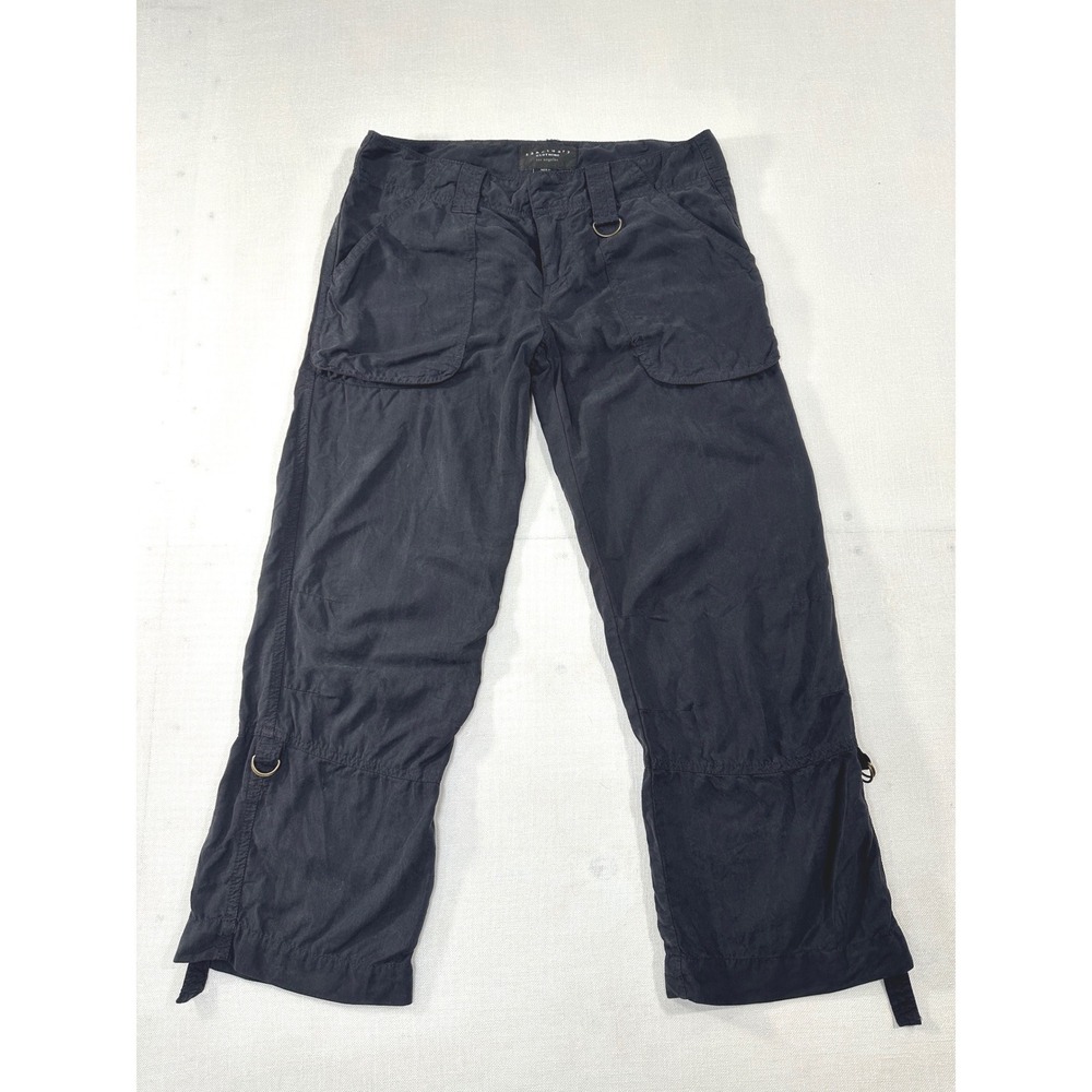Sanctuary Clothing Womens Cargo Pants Black Tencel Cropped Utility size 26